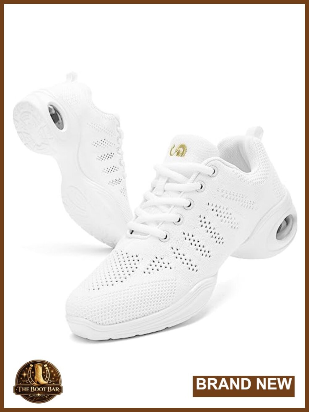 Womens Jazz Dance Sneakers Lace-Up Mesh Air Cushion Platform Dance Shoes